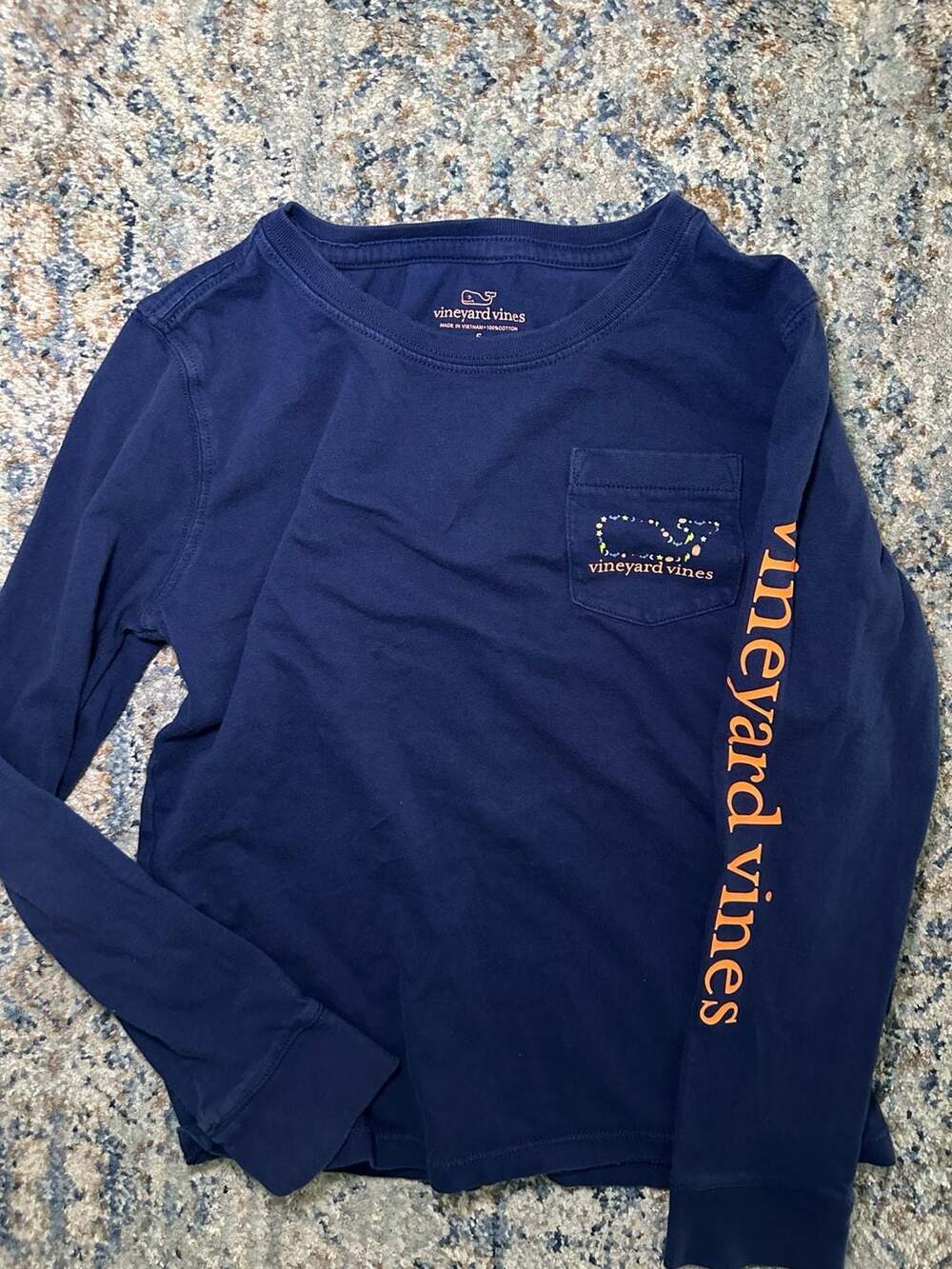 Shop Long-Sleeve Vintage Whale Pocket Tee at ,
